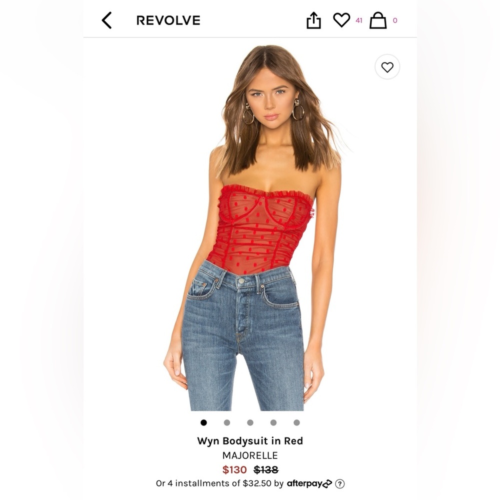 Majorelle Wyn Bodysuit in Red